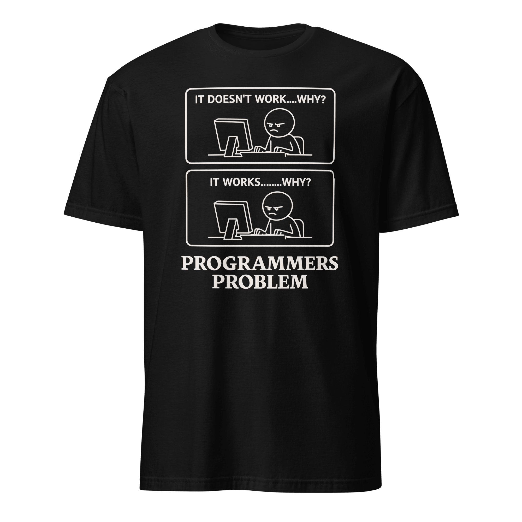 Programmers Problem bugs cartoon deadpan - Developer T-shirt - techmerch.io