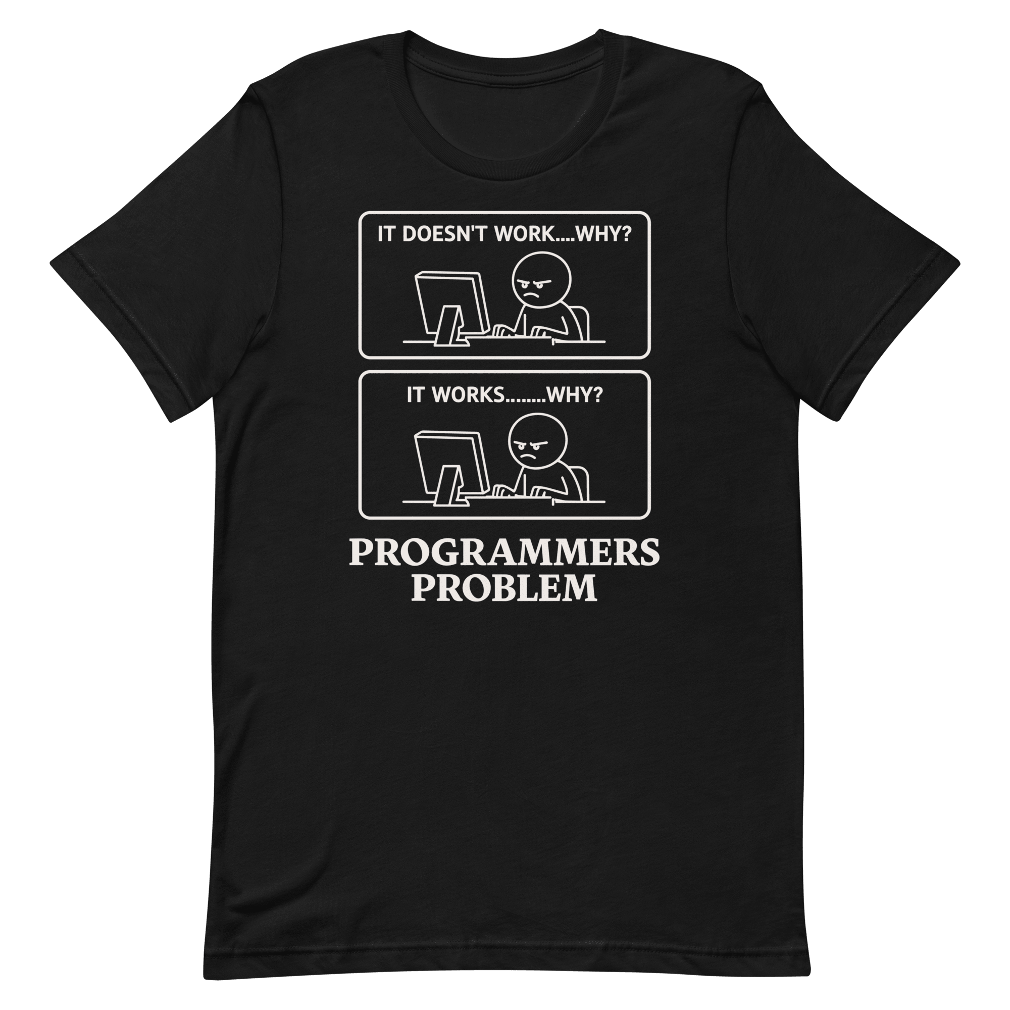 Programmers Problem bugs cartoon deadpan - Developer T-shirt - techmerch.io