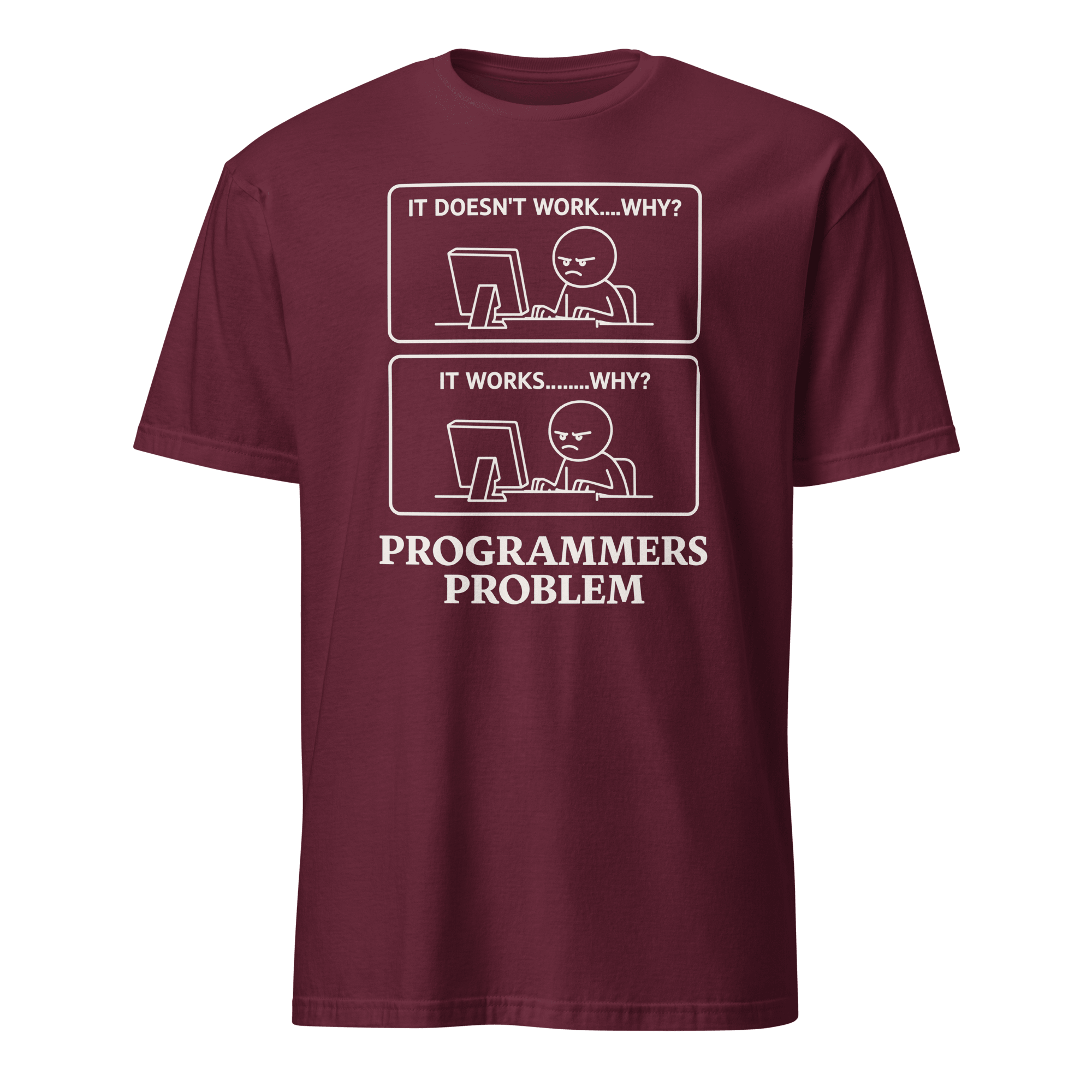 Programmers Problem bugs cartoon deadpan - Developer T-shirt - techmerch.io