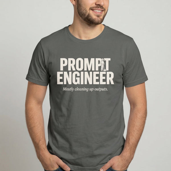 Prompt Engineer ai full - search prompt engineer mostly cleaning up outputs minimalist - Developer T-shirt - techmerch.io