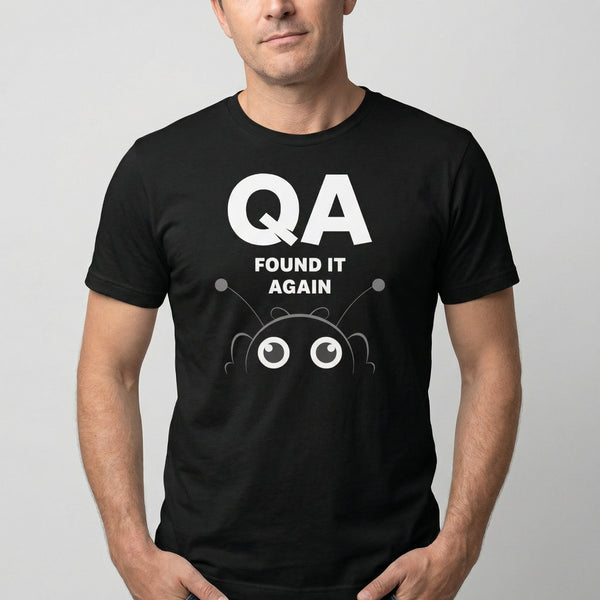 QA Found It Again bugs cartoon full - search qa found it again - Developer T-shirt - techmerch.io