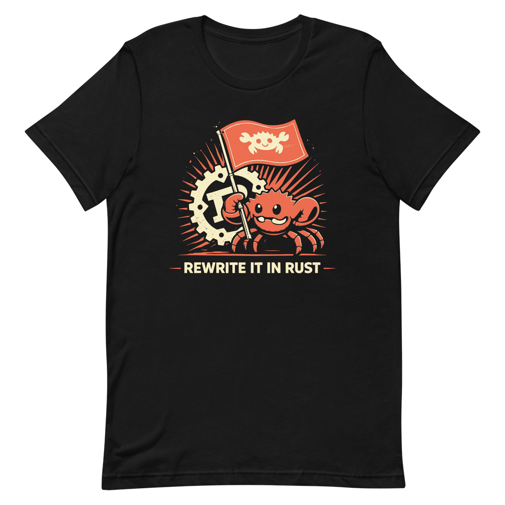 Rewrite It In Rust cartoon code full - search Rewrite It In Rust - Developer T-shirt - techmerch.io