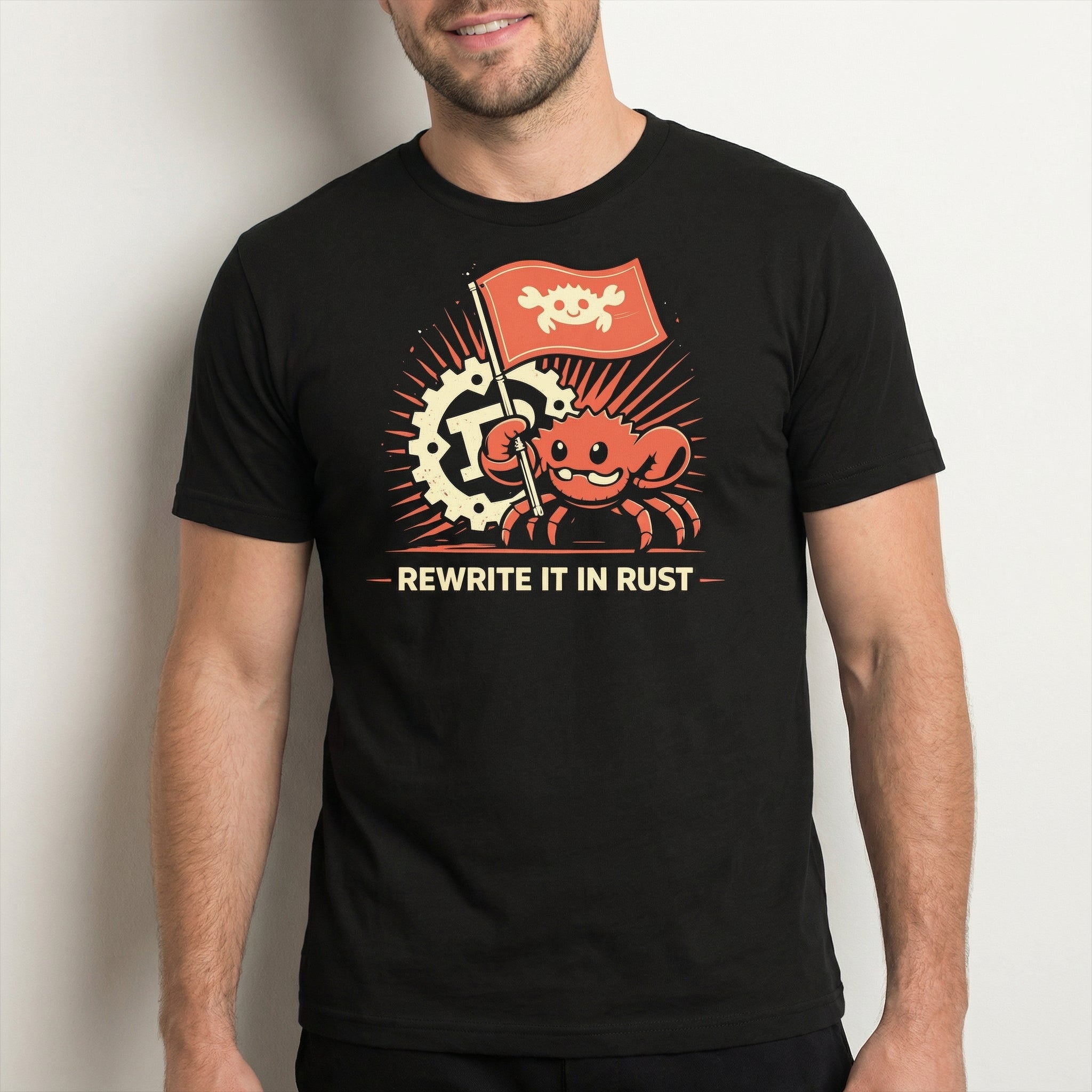 Rewrite It In Rust cartoon code full - search Rewrite It In Rust - Developer T-shirt - techmerch.io