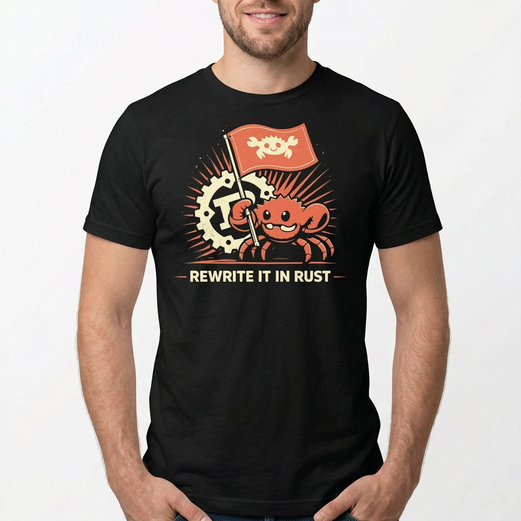 Rewrite It In Rust cartoon code full - search Rewrite It In Rust - Developer T-shirt - techmerch.io