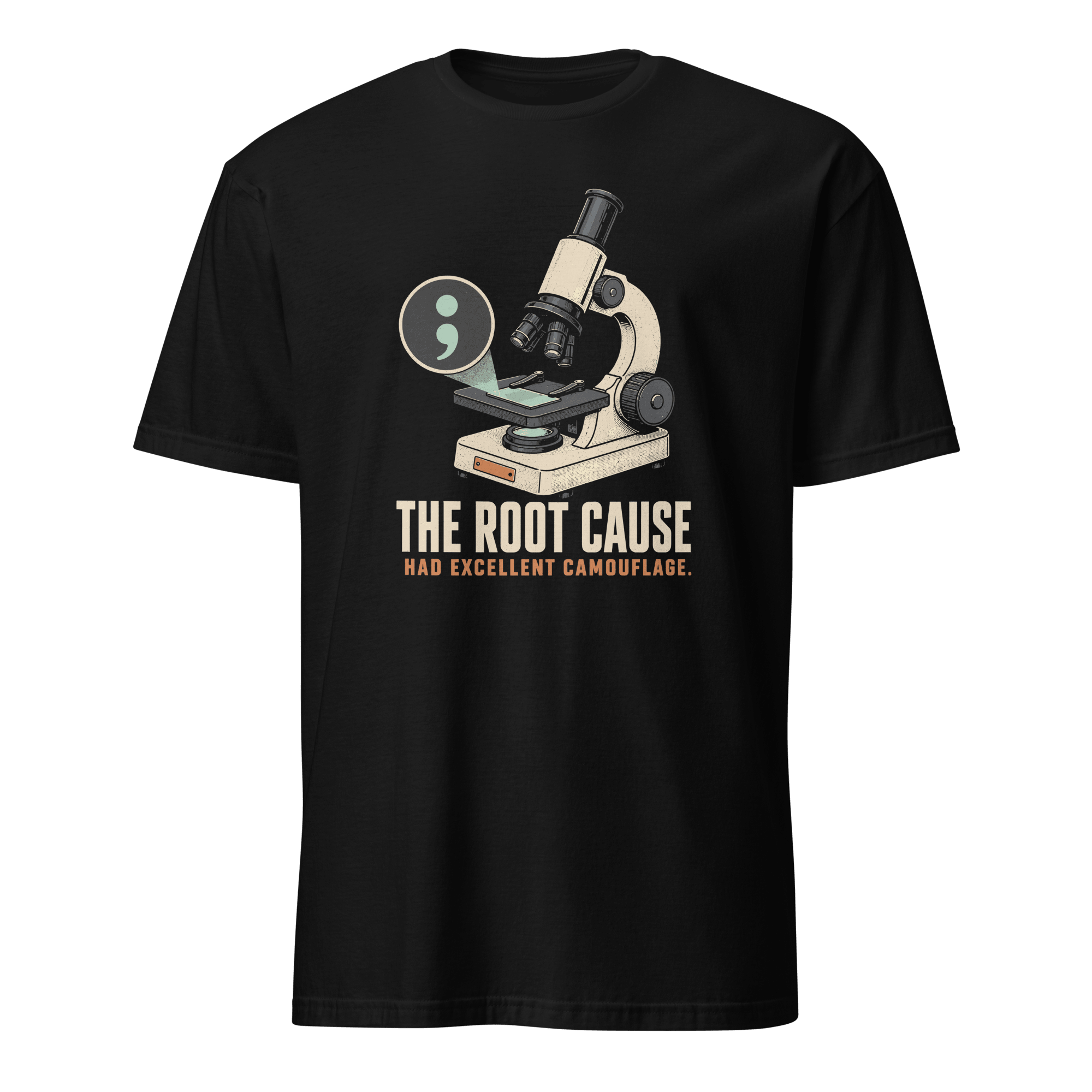 Root Cause Had Camouflage bugs deadpan debugging - Developer T-shirt - techmerch.io