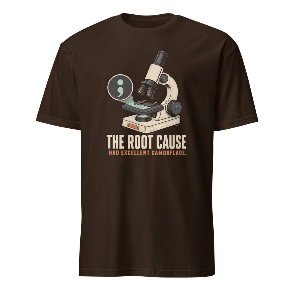 Root Cause Had Camouflage bugs deadpan debugging - Developer T-shirt - techmerch.io