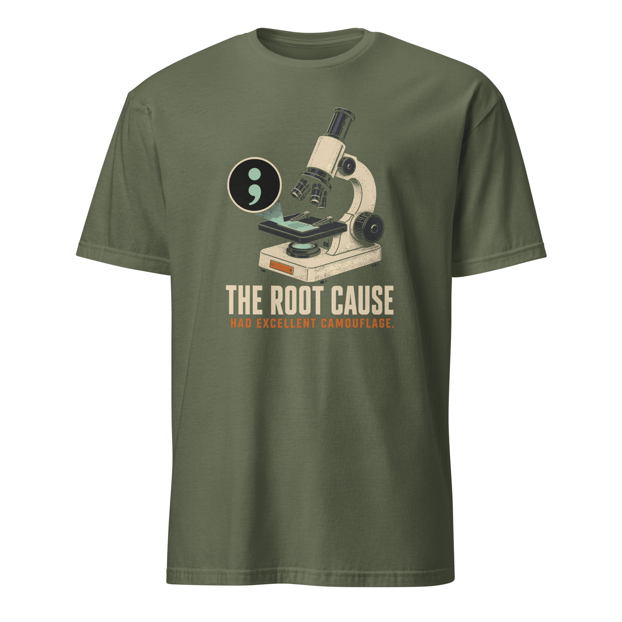 Root Cause Had Camouflage bugs deadpan debugging - Developer T-shirt - techmerch.io