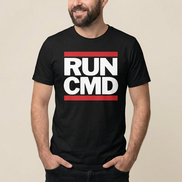 RUN CMD full - search run cmd minimalist statement - Developer T-shirt - techmerch.io