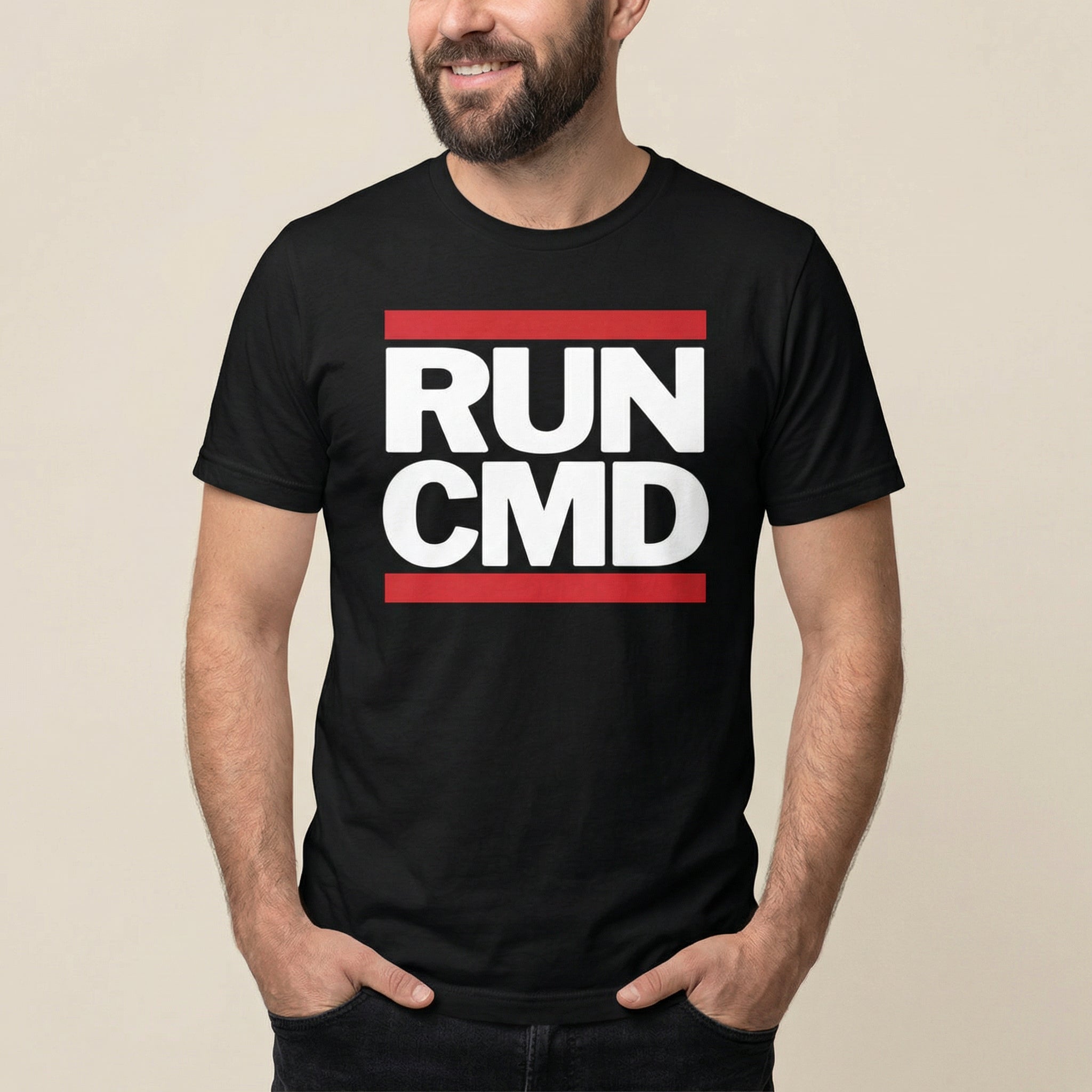 RUN CMD full - search run cmd minimalist statement - Developer T-shirt - techmerch.io