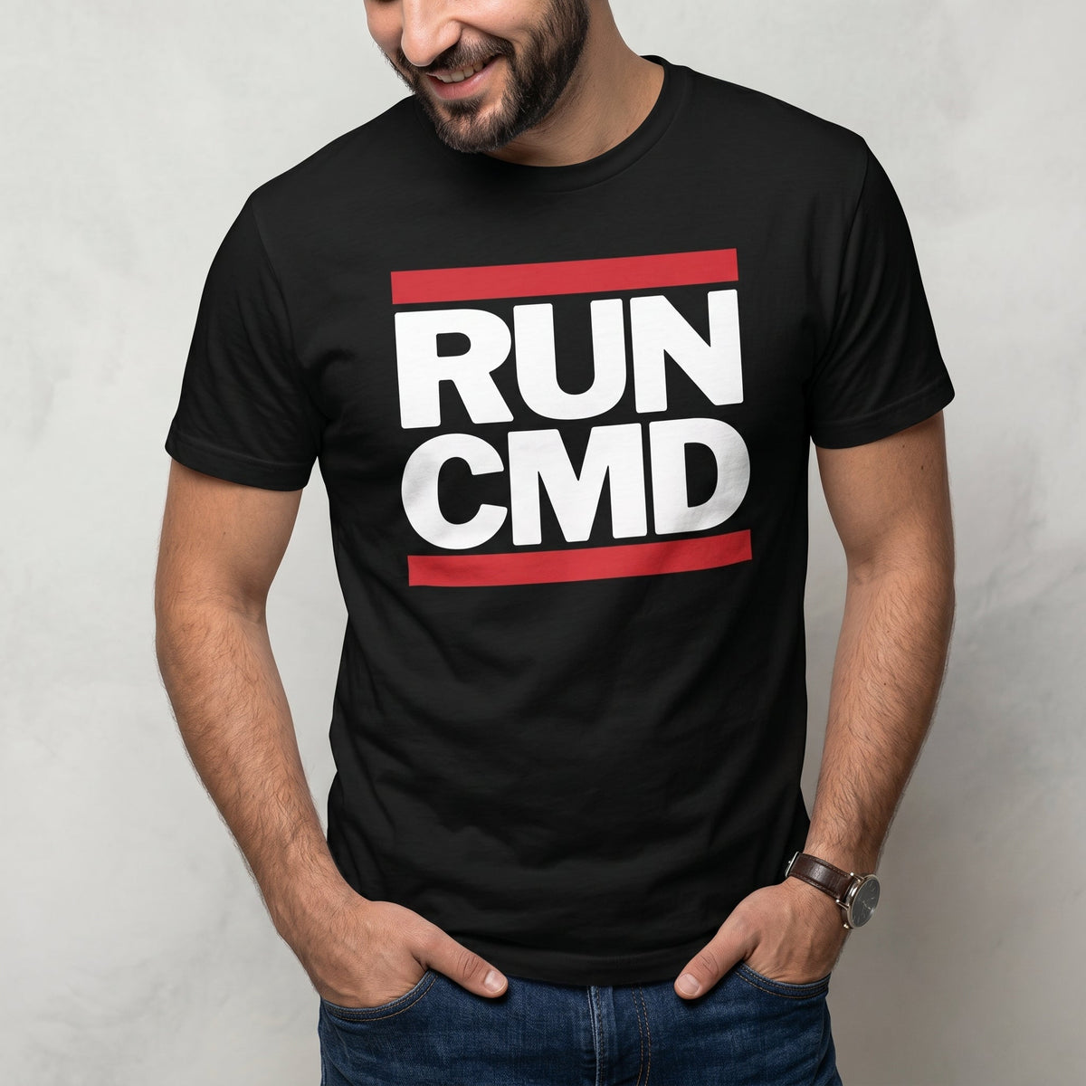 RUN CMD full - search run cmd minimalist statement - Developer T-shirt - techmerch.io