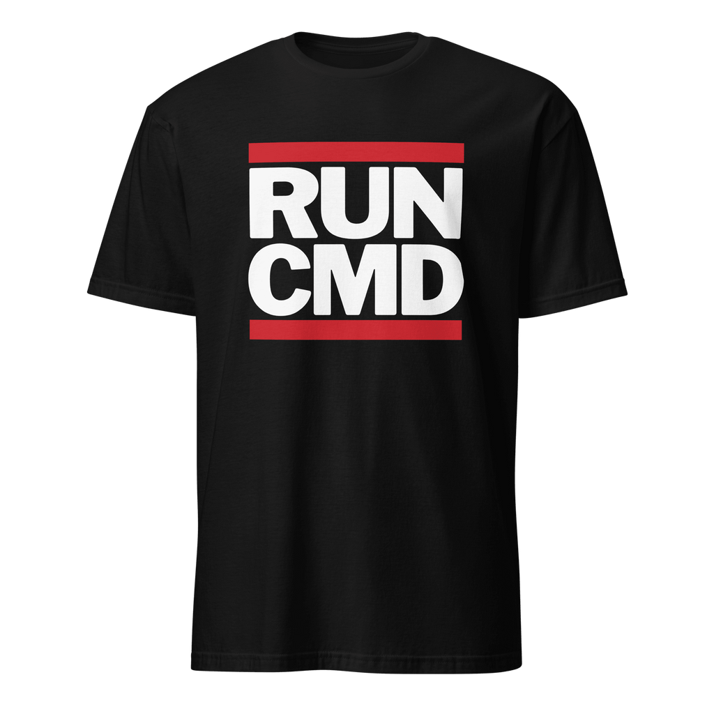 RUN CMD full-search run cmd minimalist statement - Developer T-shirt - techmerch.io