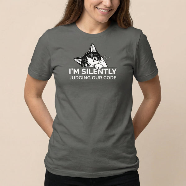 Silently Judging Code cartoon code full - search silently judging code - Developer T-shirt - techmerch.io