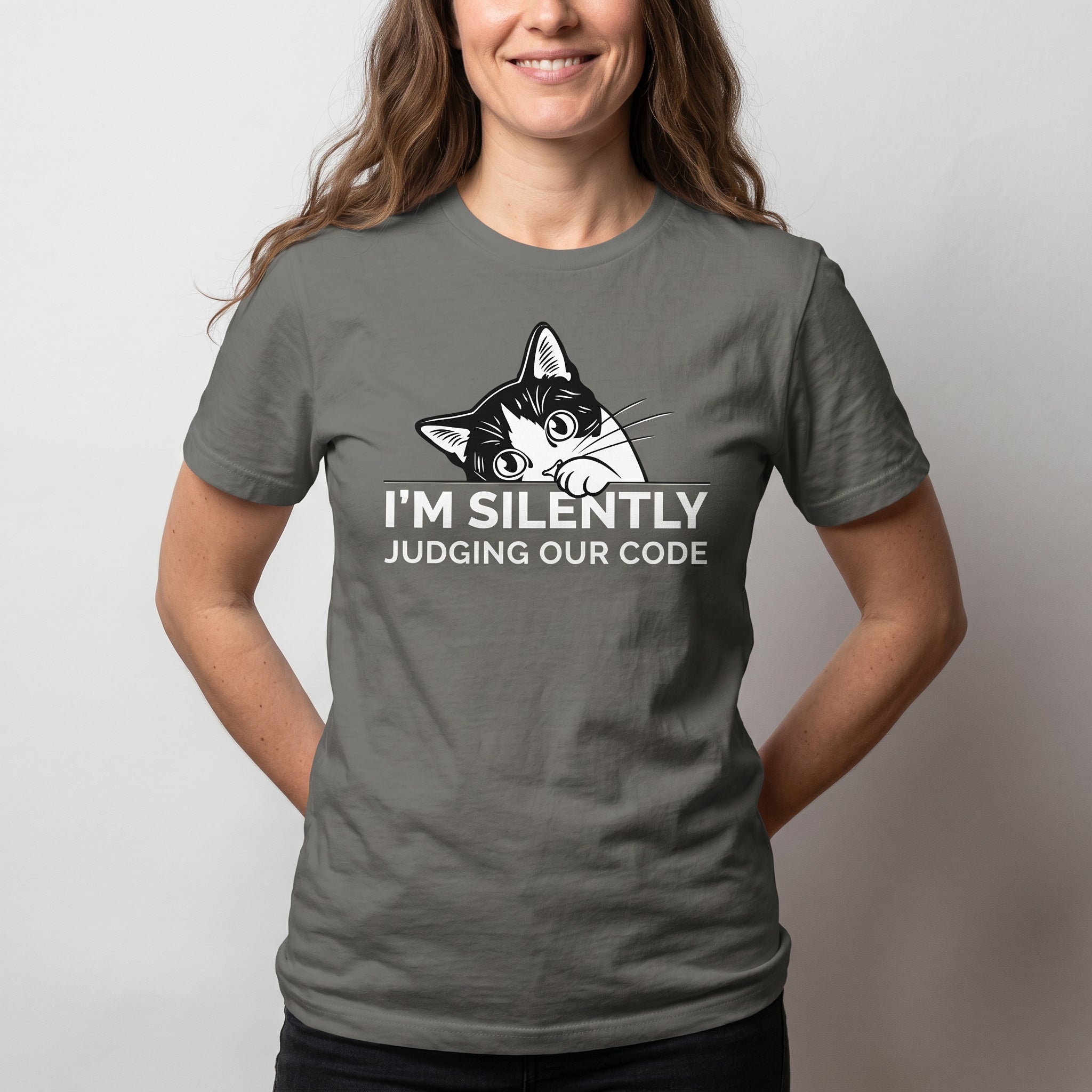 Silently Judging Code cartoon code full - search silently judging code - Developer T-shirt - techmerch.io
