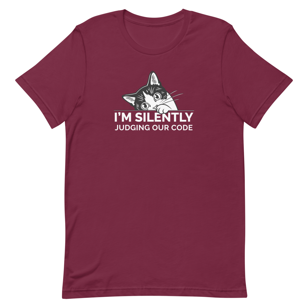 Silently Judging Code cartoon coding cute - Developer T-shirt - techmerch.io