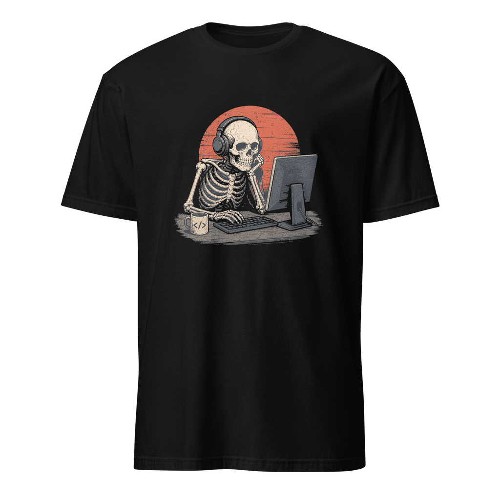 Skeleton Crew code sarcastic worklife - Developer T-shirt - techmerch.io
