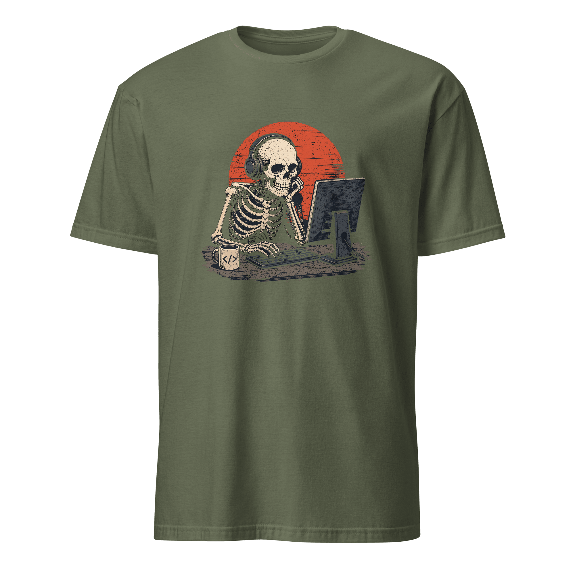 Skeleton Crew code sarcastic worklife - Developer T-shirt - techmerch.io