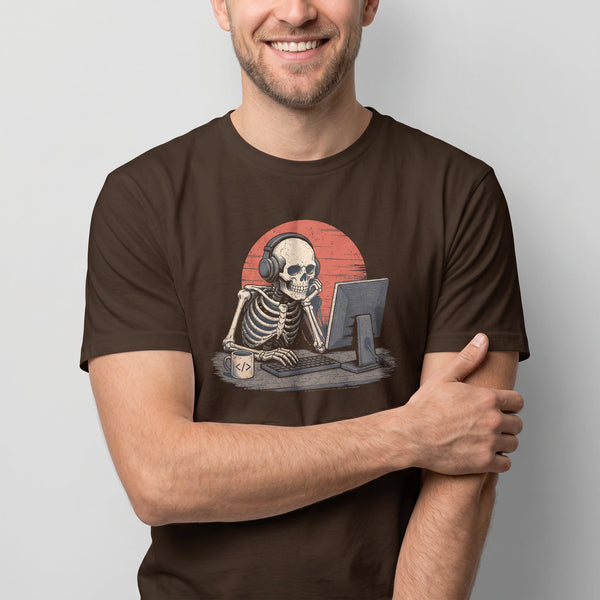 Skeleton Crew code sarcastic worklife - Developer T-shirt - techmerch.io