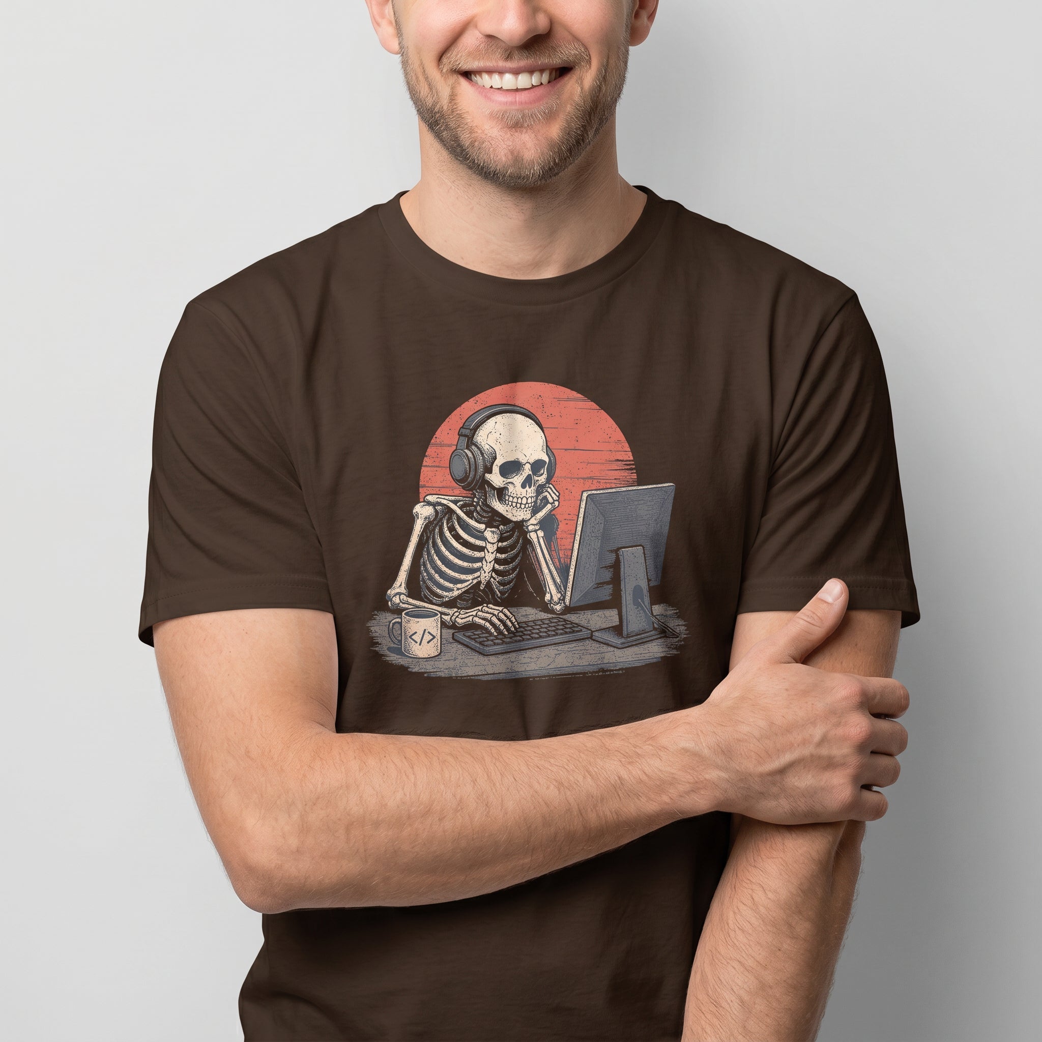 Skeleton Crew code sarcastic worklife - Developer T-shirt - techmerch.io
