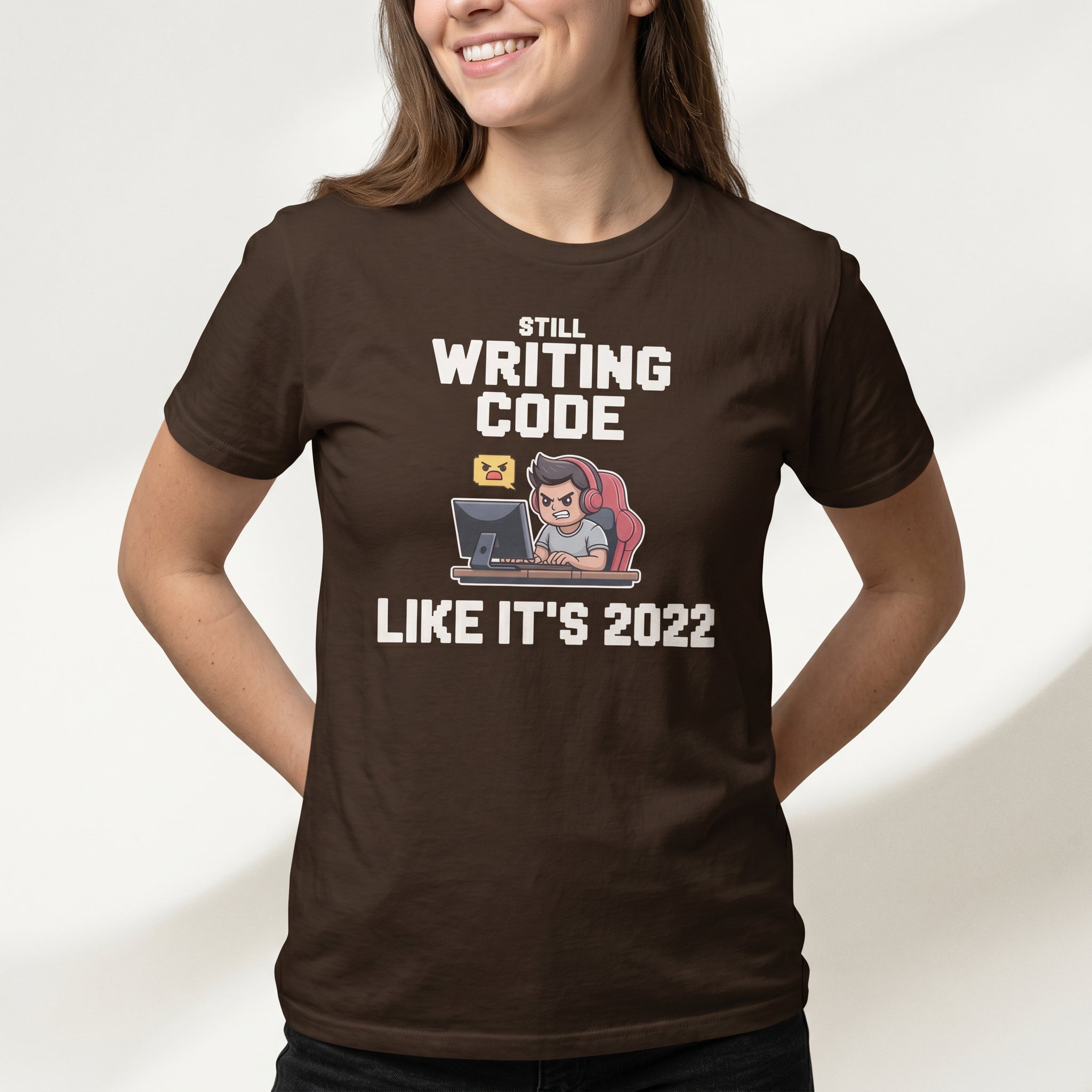 Still Writing Code 2022 cartoon code full - search still writing code like it's 2022 - Developer T-shirt - techmerch.io