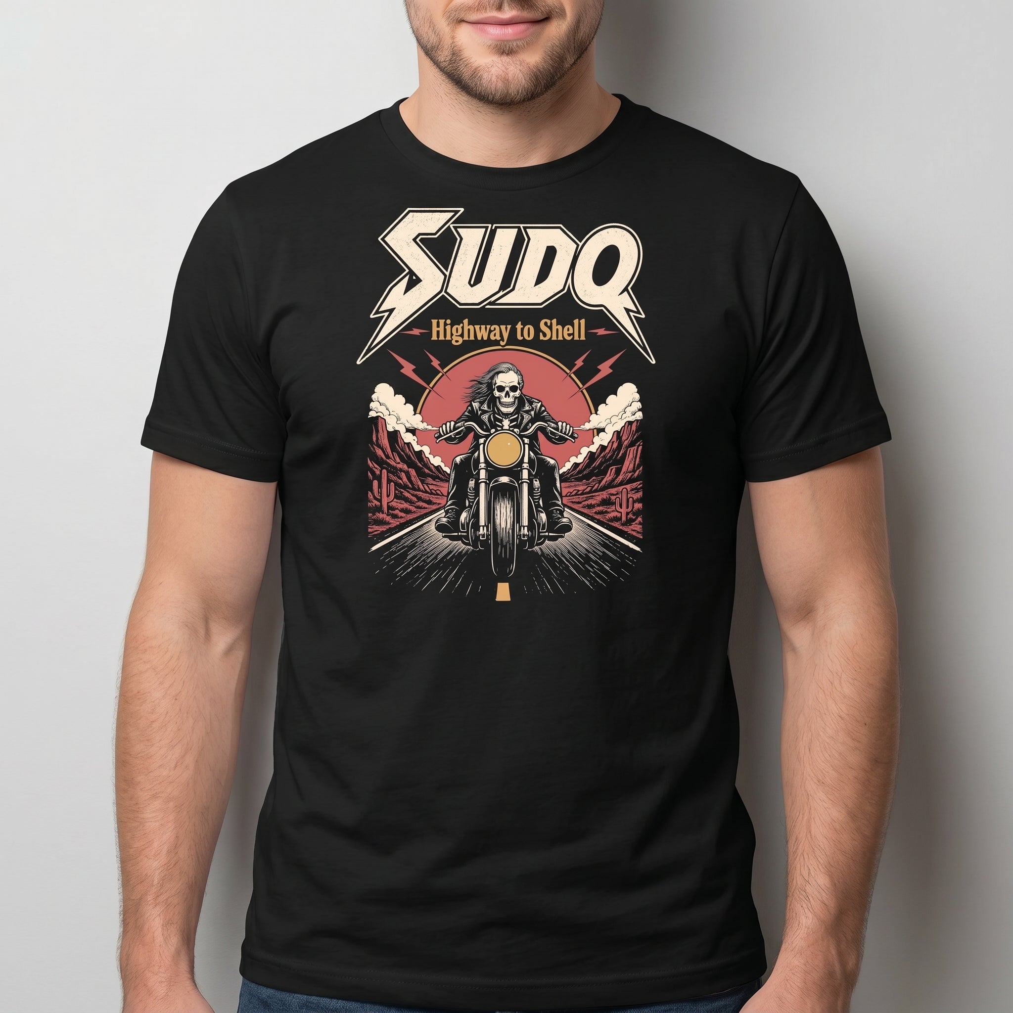 sudo Highway to Shell devops linux sarcastic - Developer T-shirt - techmerch.io