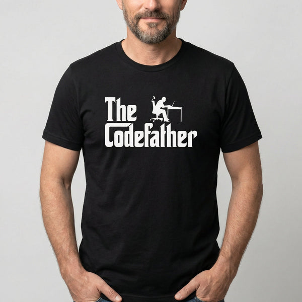 The Codefather cartoon deadpan full - search the codefather - Developer T-shirt - techmerch.io