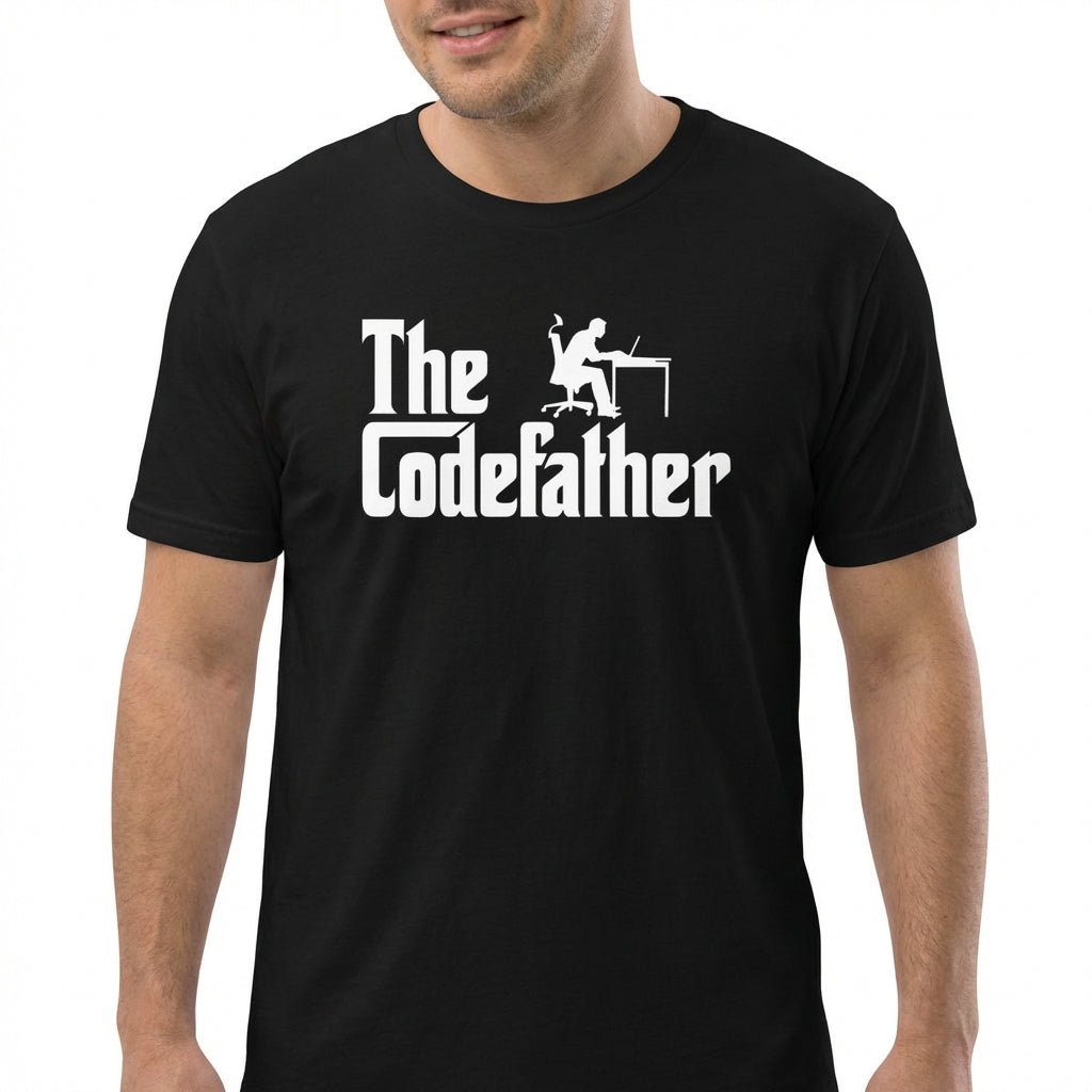 The Codefather cartoon deadpan full - search the codefather - Developer T-shirt - techmerch.io