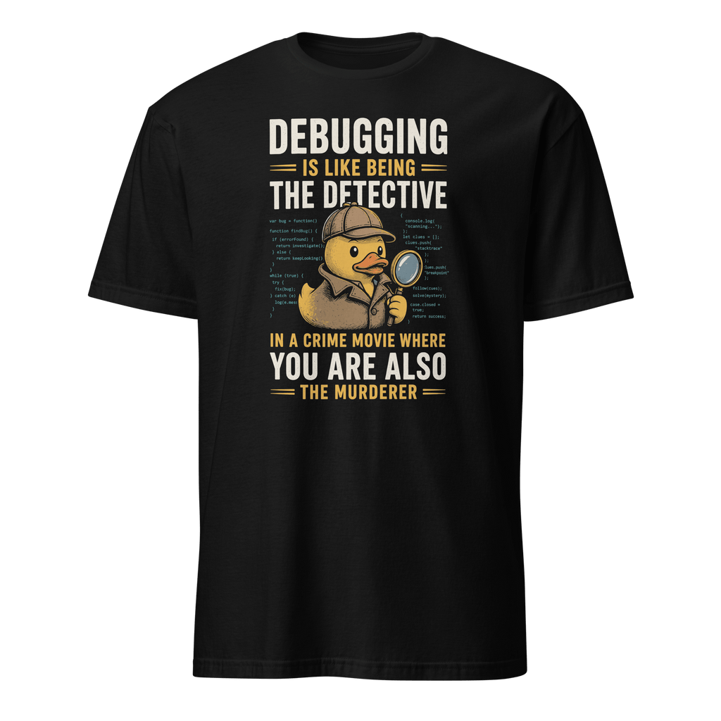 The Debugging Detective bugs debugging sarcastic - Developer T-shirt - techmerch.io