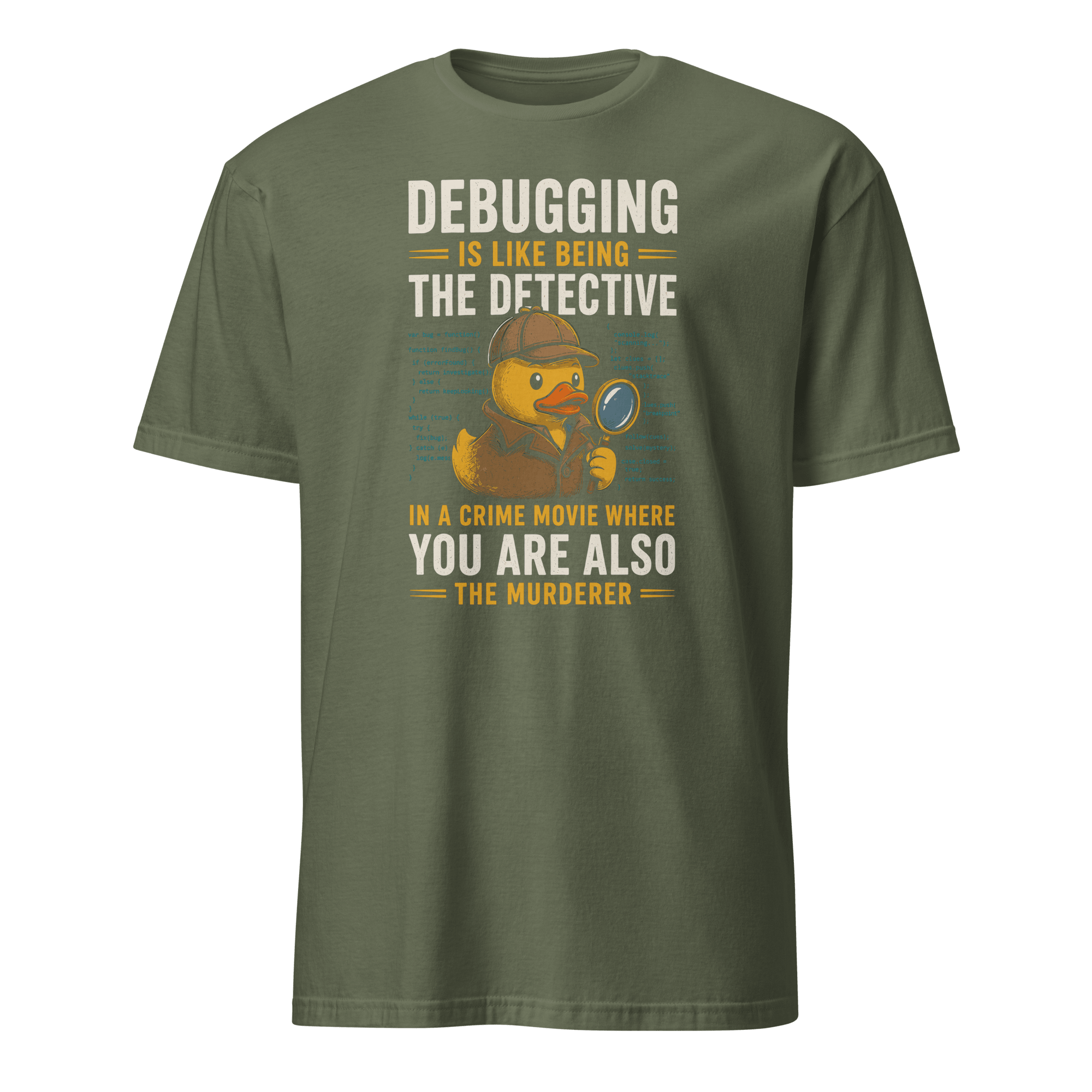 The Debugging Detective bugs debugging sarcastic - Developer T-shirt - techmerch.io