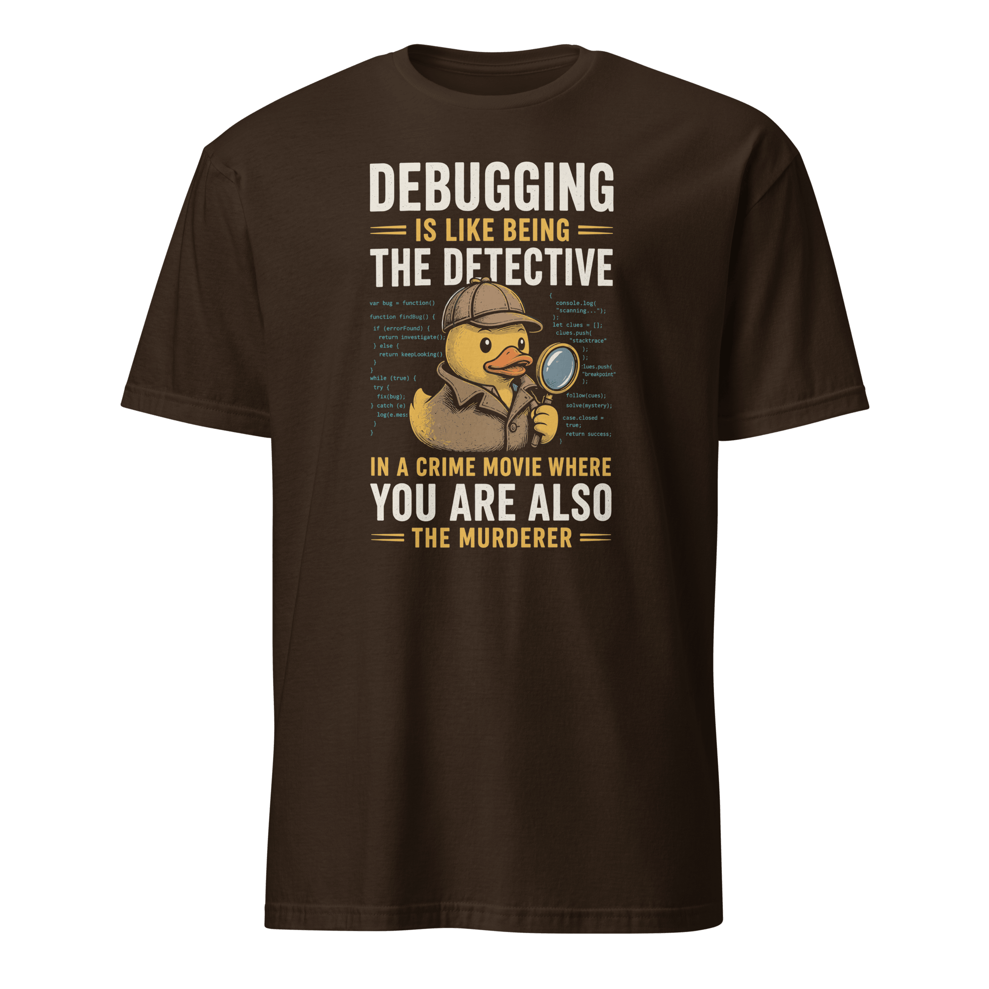 The Debugging Detective bugs debugging sarcastic - Developer T-shirt - techmerch.io