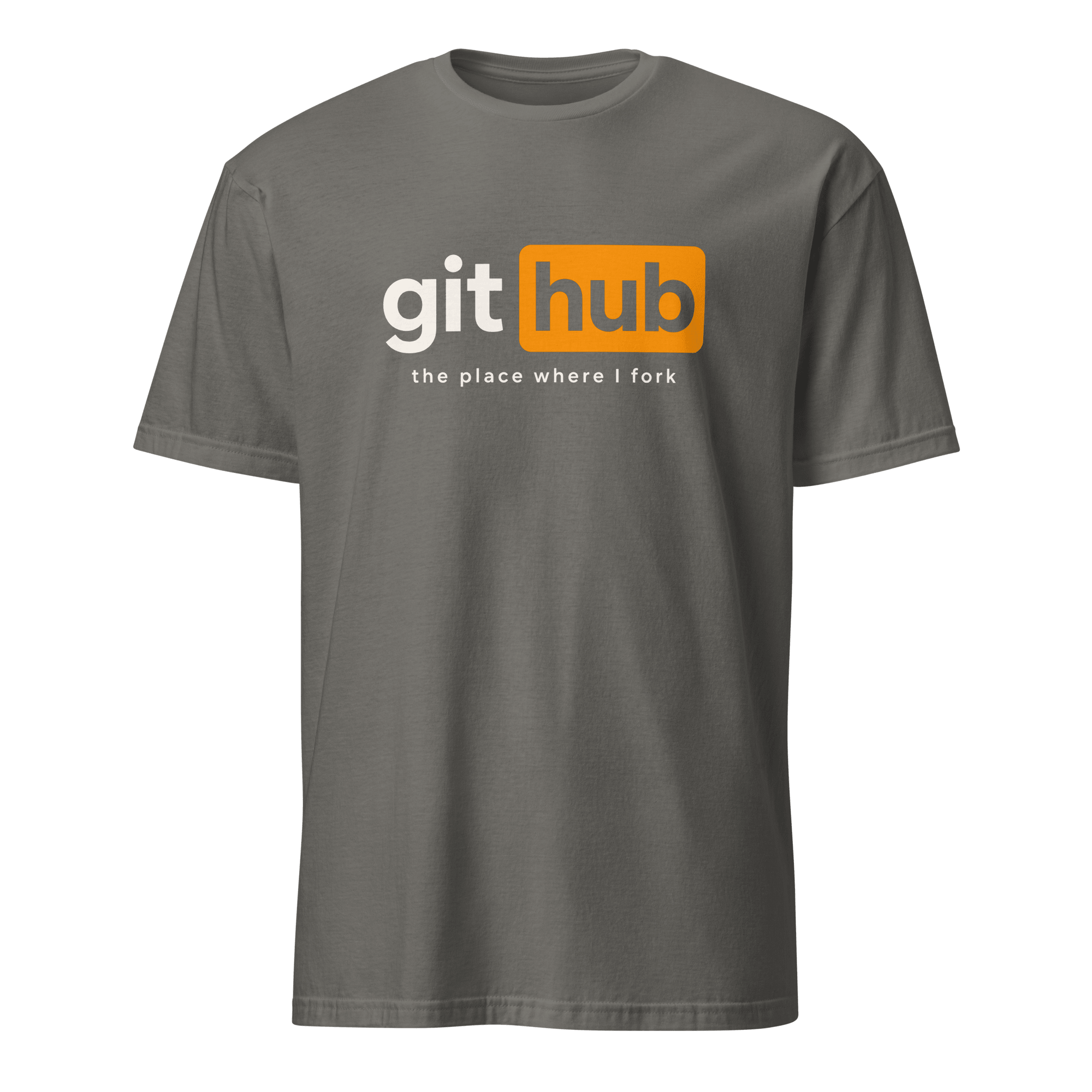 The Place Where I Fork git minimalist sarcastic - Developer T-shirt - techmerch.io