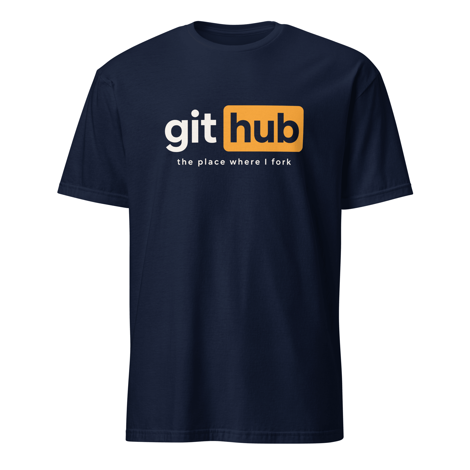 The Place Where I Fork git minimalist sarcastic - Developer T-shirt - techmerch.io