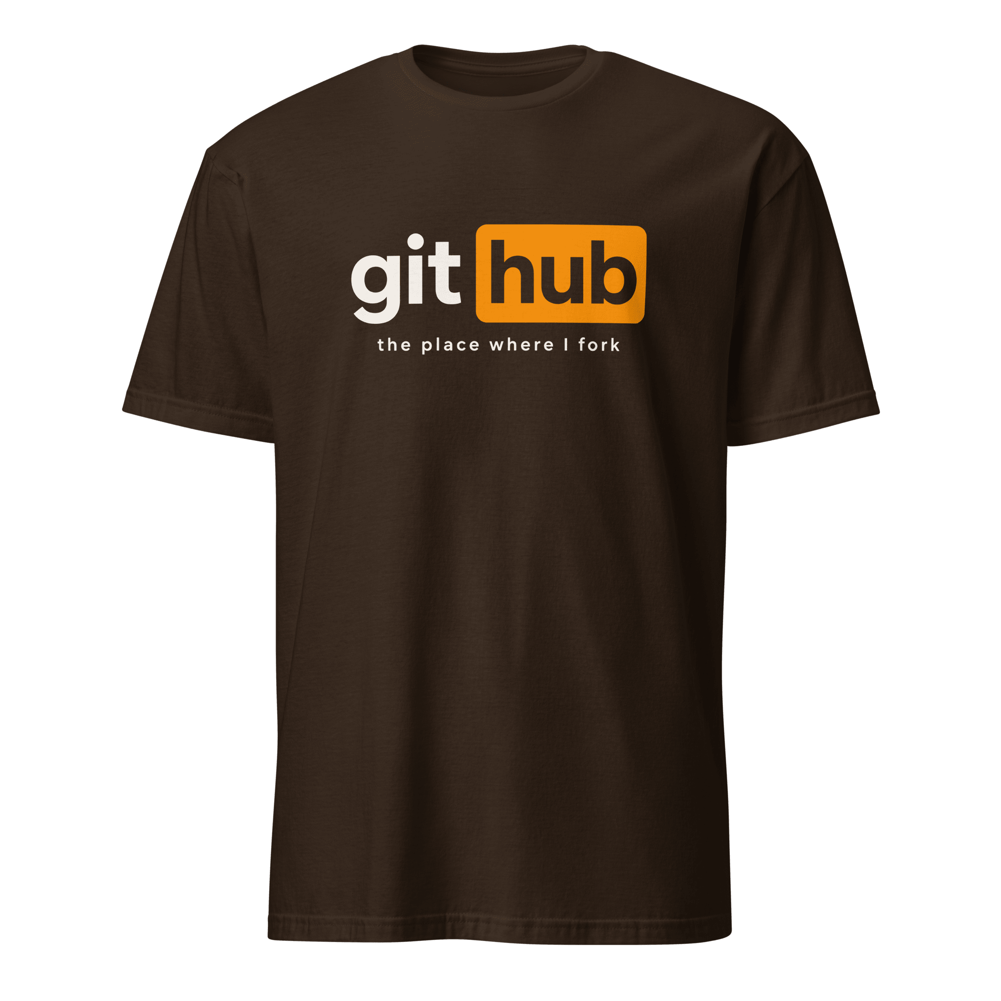 The Place Where I Fork git minimalist sarcastic - Developer T-shirt - techmerch.io