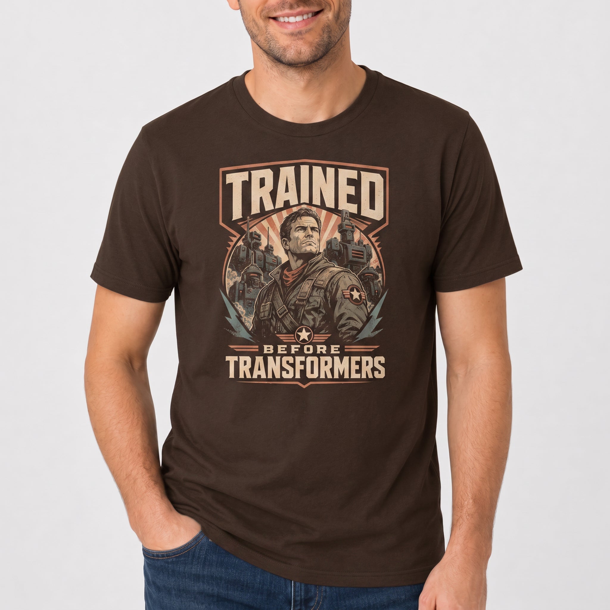Trained Before Transformers ai automation deadpan - Developer T-shirt - techmerch.io