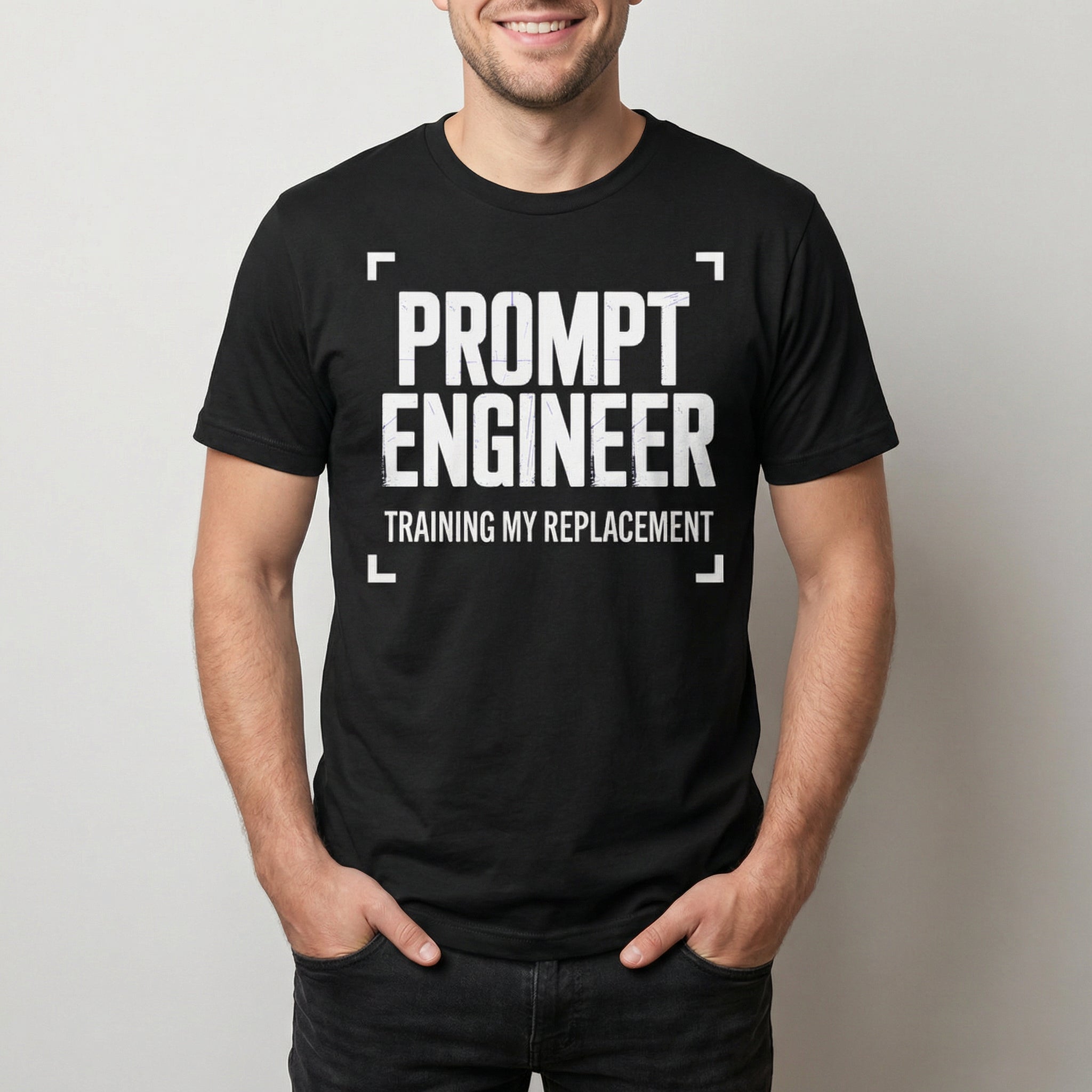 Training My LLM ai full - search prompt engineer training my replacement statement - Developer T-shirt - techmerch.io