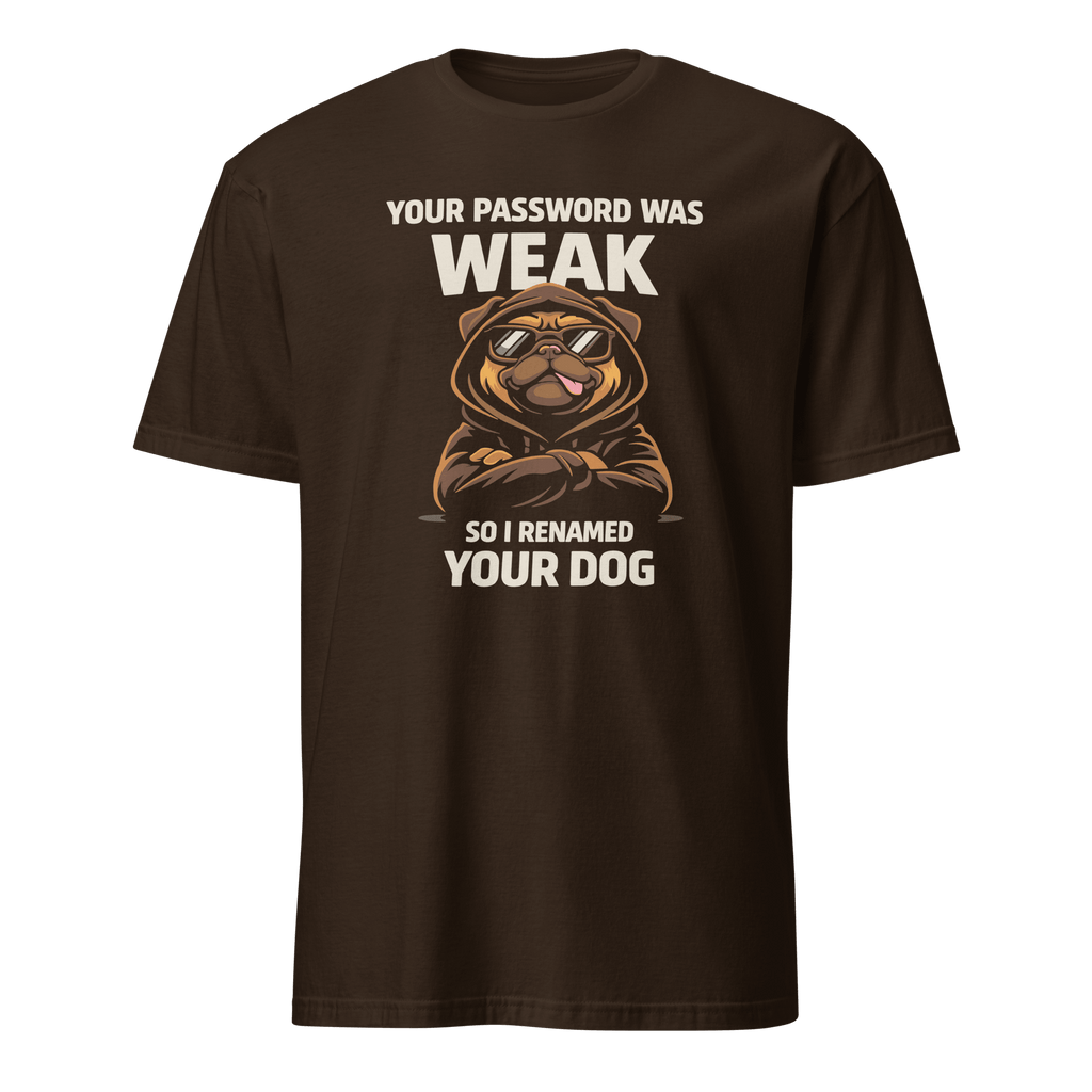 Weak Pass Rename Dog cartoon full-search your password was weak so i renamed your dog hot - Developer T-shirt - techmerch.io