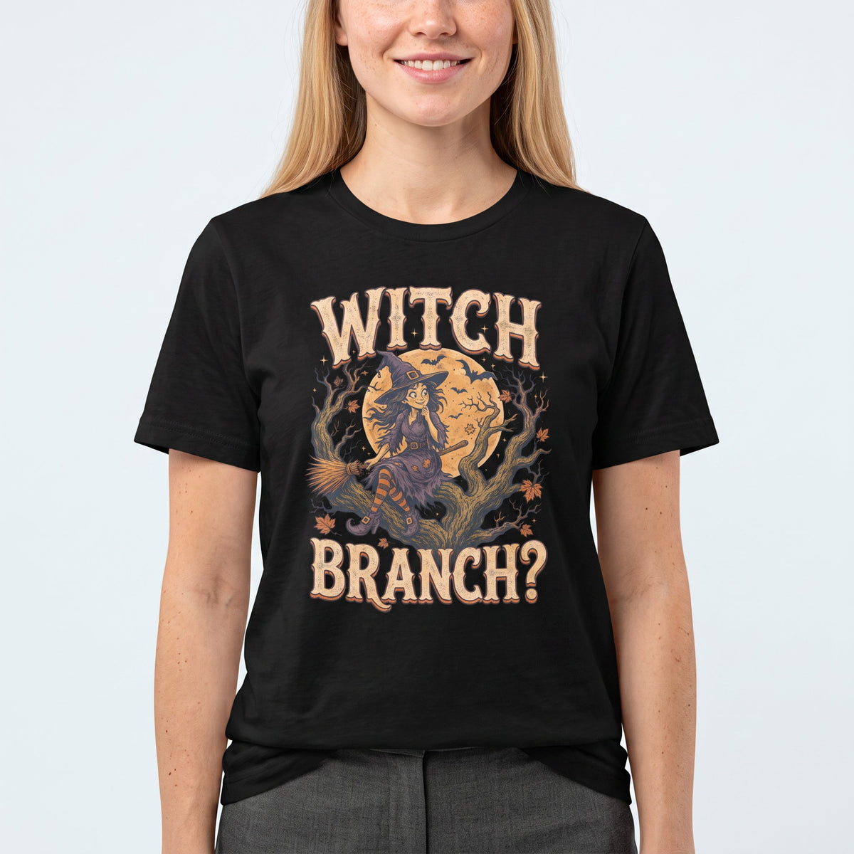 Witch Branch? cartoon deadpan full-search Witch Branch - Developer T-shirt - techmerch.io