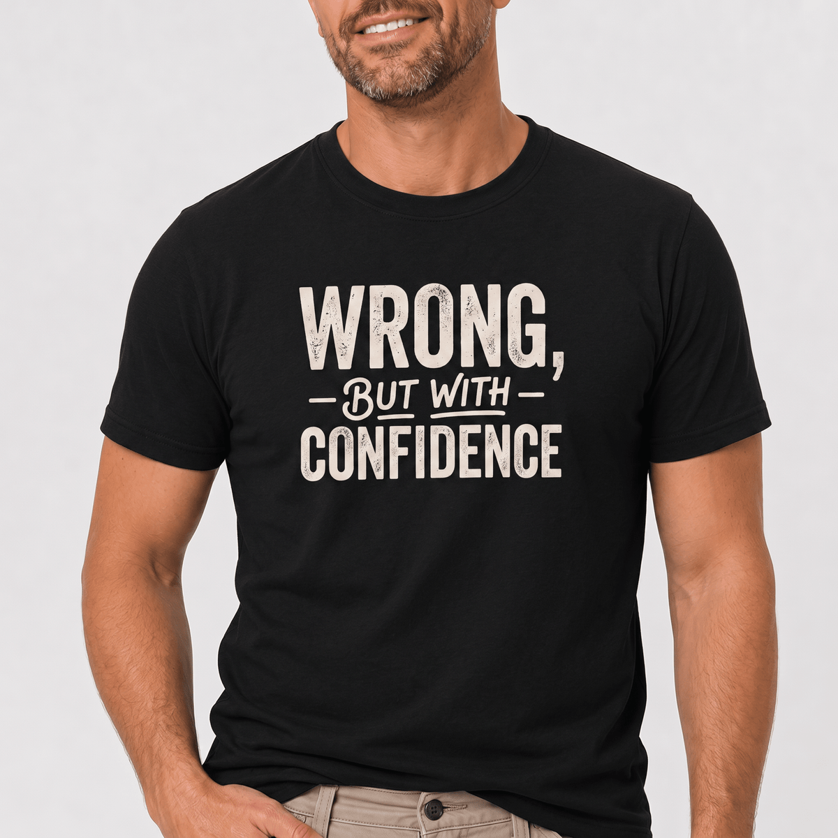 Wrong With Confidence ai deadpan full-search Wrong But With Confidence - Developer T-shirt - techmerch.io