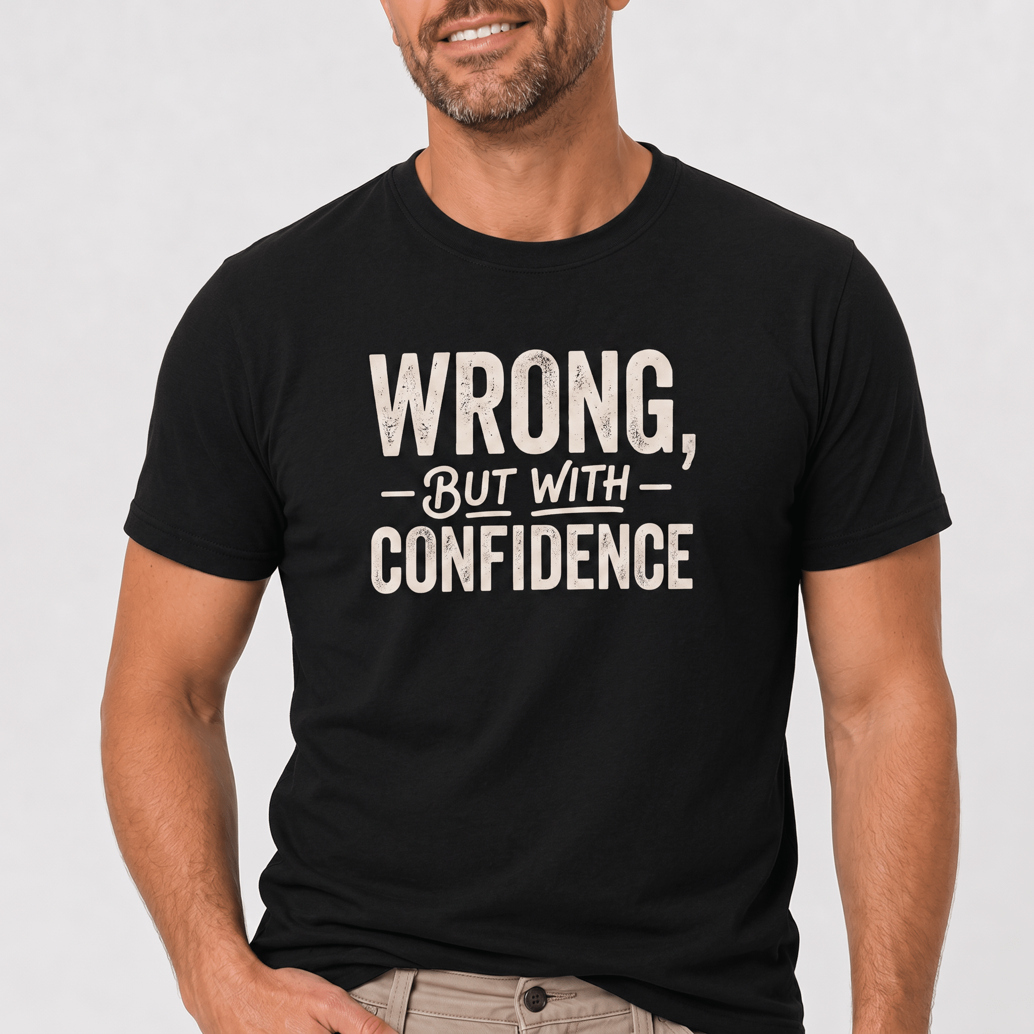 Wrong With Confidence ai deadpan full-search Wrong But With Confidence - Developer T-shirt - techmerch.io
