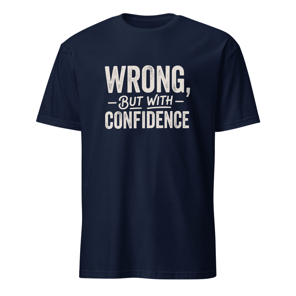 Wrong With Confidence ai deadpan full-search Wrong But With Confidence - Developer T-shirt - techmerch.io