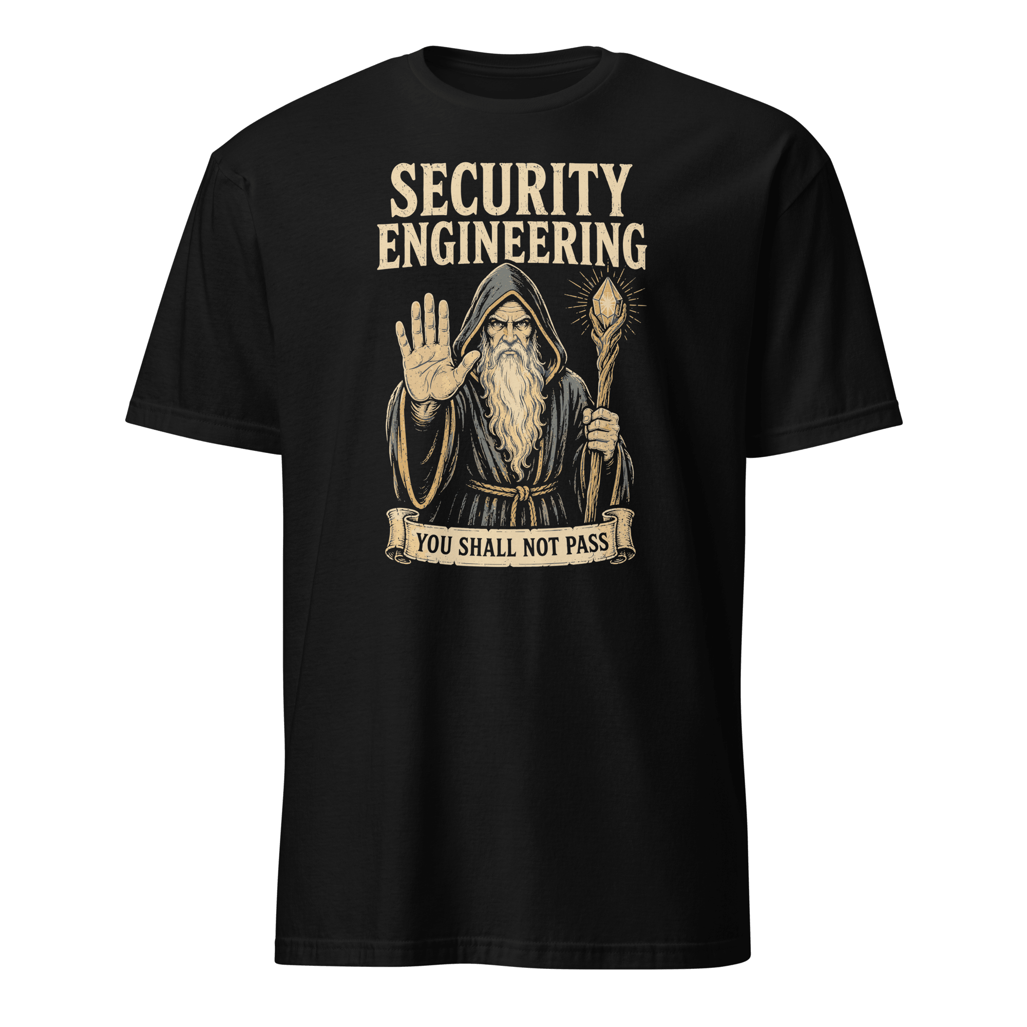 You Shall Not Pass satire security statement - Developer T-shirt - techmerch.io