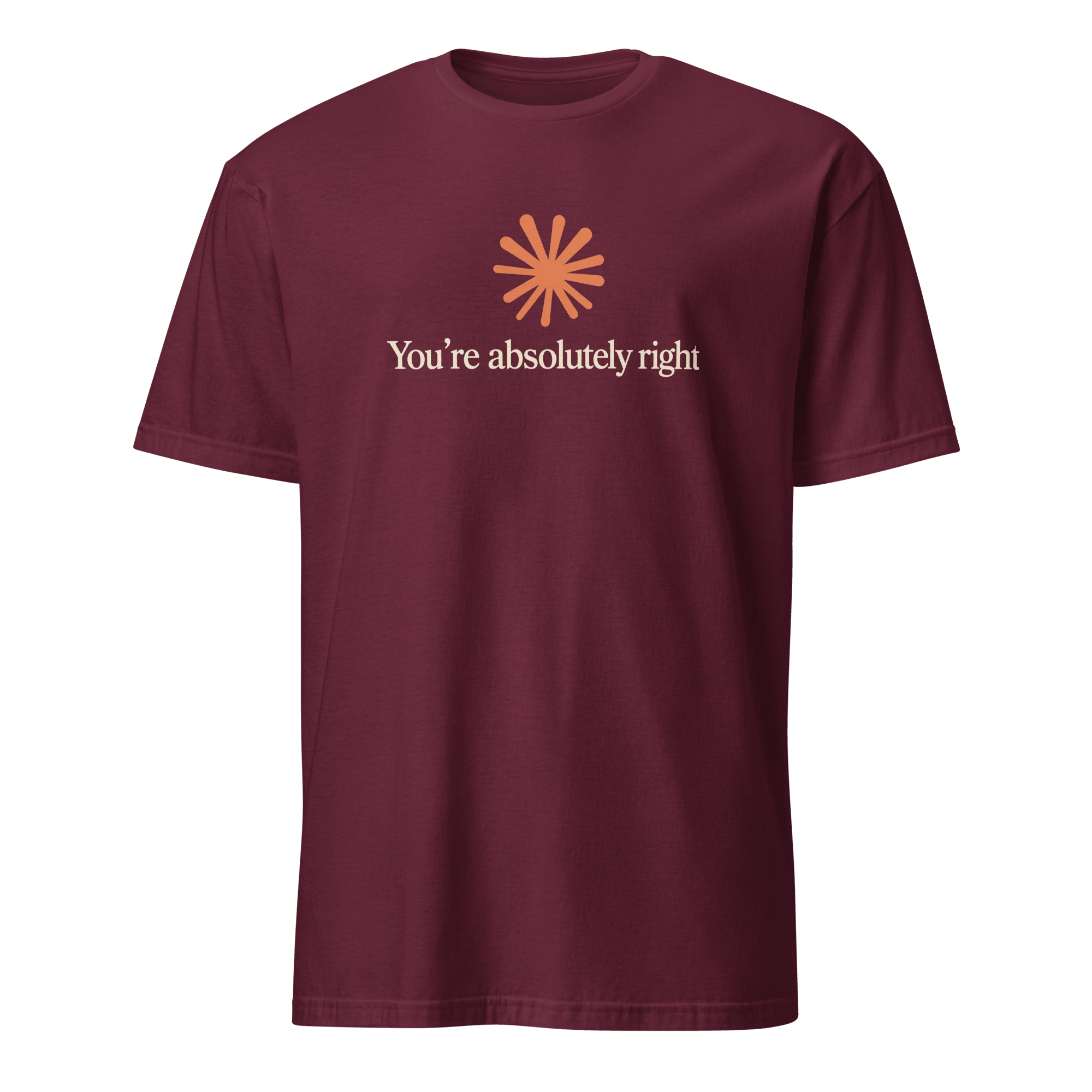 You're Absolutely Right ai deadpan full-search Youre Absolutely Right - Developer T-shirt - techmerch.io